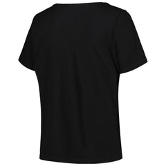 Los Angeles Lakers Profile Women's Plus Size Arch Over Logo V-Neck T-Shirt Black
