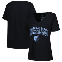 Memphis Grizzlies Profile Women's Plus Size Arch Over Logo V-Neck T-Shirt Black
