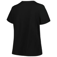 Charlotte Hornets Profile Women's Plus Size Arch Over Logo V-Neck T-Shirt Black