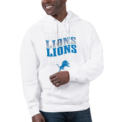 Detroit Lions Starter Unisex Name Drop Logo Pullover Hoodie White
