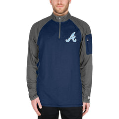 Atlanta Braves New Era Father's Day Raglan Quarter-Zip Top - Navy Tops