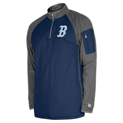 Boston Red Sox New Era Father's Day Raglan Quarter-Zip Top - Navy Tops