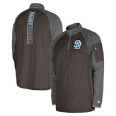 San Diego Padres New Era Father's Day Raglan Quarter-Zip Top - Brown Tops