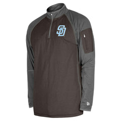 San Diego Padres New Era Father's Day Raglan Quarter-Zip Top - Brown Tops