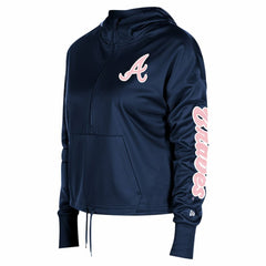 Atlanta Braves New Era Women's Half-Zip Hoodie - Navy Hoodies