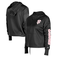 San Francisco Giants New Era Women's Half-Zip Hoodie - Black Hoodies