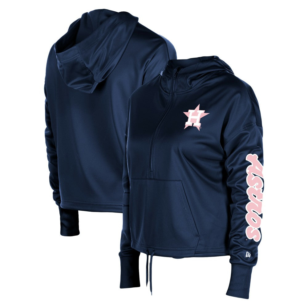 Houston Astros New Era Women's Half-Zip Hoodie - Navy Hoodies