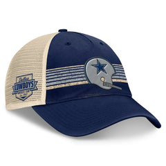 Dallas Cowboys Retro Fundamentals Stripes Trucker Adjustable Hat Navy/Natural