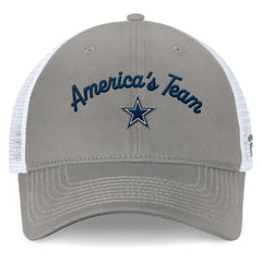 Dallas Cowboys Women's Fundamentals Slogan Trucker Adjustable Hat Gray/White