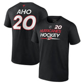 NHL Sebastian Aho Carolina Hurricanes Fanatics Authentic Pro Prime Name & Number T-Shirt - Black