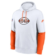 Cleveland Browns Throwback Logo Club Tri-Blend Pullover Hoodie White