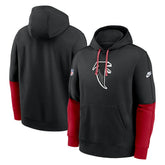 Atlanta Falcons Throwback Logo Club Tri-Blend Pullover Hoodie Black
