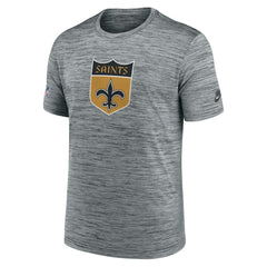 New Orleans Saints Sideline Velocity Throwback Logo Dri-FIT T-Shirt Gray