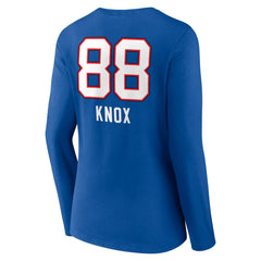 Dawson Knox Buffalo Bills Women's Team Wordmark Player Name & Number Long Sleeve V-Neck T-Shirt Royal