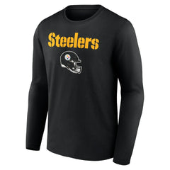 Joey Porter Jr. Pittsburgh Steelers Team Wordmark Player Name & Number Long Sleeve T-Shirt Black