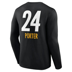 Joey Porter Jr. Pittsburgh Steelers Team Wordmark Player Name & Number Long Sleeve T-Shirt Black