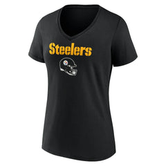 Joey Porter Jr. Pittsburgh Steelers Women's Team Wordmark Player Name & Number V-Neck T-Shirt Black