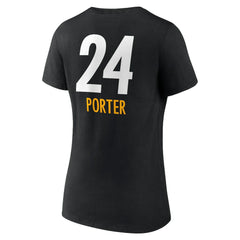 Joey Porter Jr. Pittsburgh Steelers Women's Team Wordmark Player Name & Number V-Neck T-Shirt Black