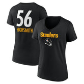 Alex Highsmith Pittsburgh Steelers Women's Team Wordmark Player Name & Number V-Neck T-Shirt Black