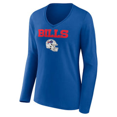 Damar Hamlin Buffalo Bills Women's Team Wordmark Player Name & Number Long Sleeve V-Neck T-Shirt Royal