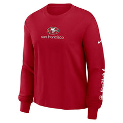 San Francisco 49ers Women's Boxy Long Sleeve T-Shirt Scarlet