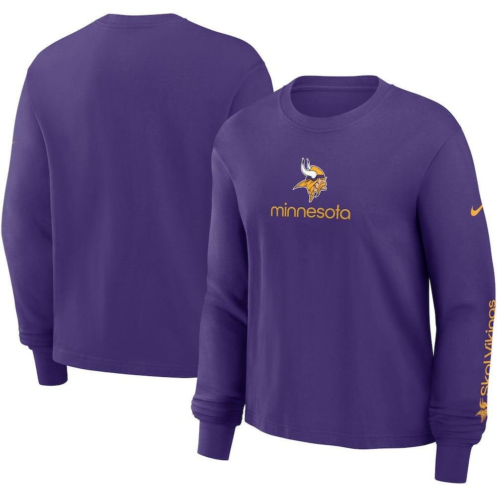 Minnesota Vikings Women's Boxy Long Sleeve T-Shirt Purple