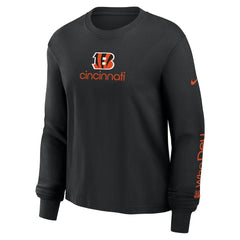 Cincinnati Bengals Women's Boxy Long Sleeve T-Shirt Black