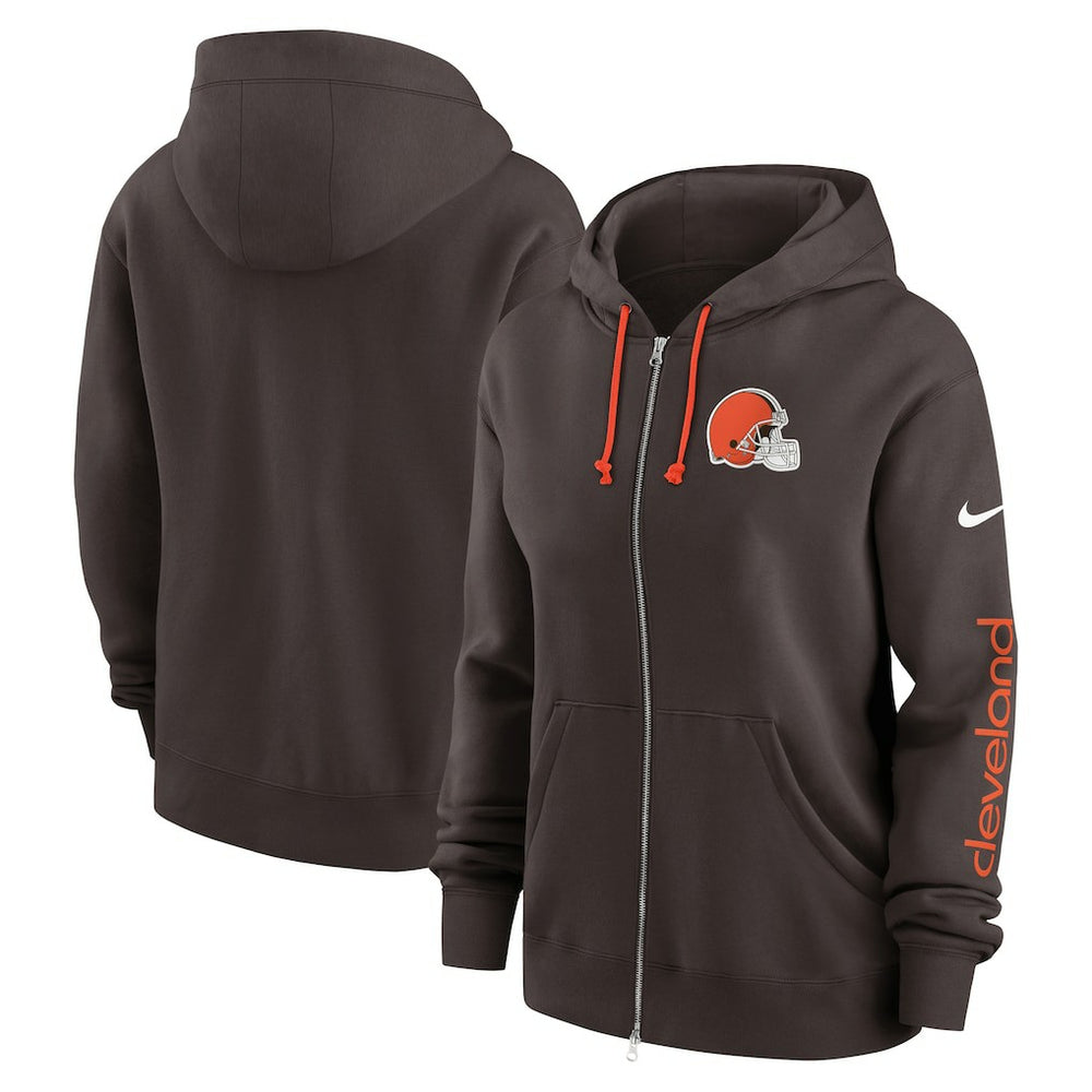 Cleveland Browns Women's Phoenix Full-Zip Hoodie Brown