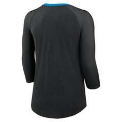 Carolina Panthers Women's 3/4 Sleeve Raglan Fashion Top Black
