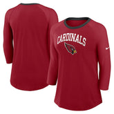 Arizona Cardinals Women's 3/4 Sleeve Raglan Fashion Top Cardinal
