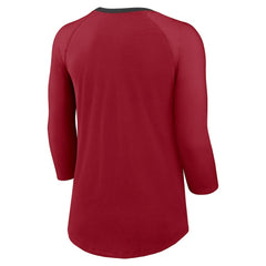 Arizona Cardinals Women's 3/4 Sleeve Raglan Fashion Top Cardinal