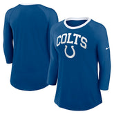 Indianapolis Colts Women's 3/4 Sleeve Raglan Fashion Top Royal