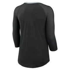 Las Vegas Raiders Women's 3/4 Sleeve Raglan Fashion Top Black