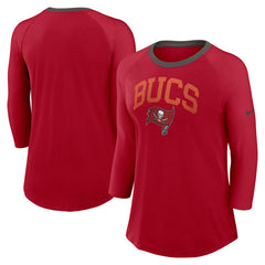 Tampa Bay Buccaneers Women's 3/4 Sleeve Raglan Fashion Top Red