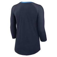 Tennessee Titans Women's 3/4 Sleeve Raglan Fashion Top Navy