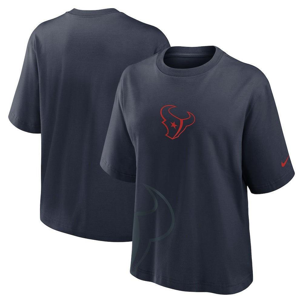 Houston Texans Women's Boxy T-Shirt Navy
