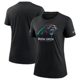 Carolina Panthers Women's 2024 NFL Crucial Catch Tri-Blend T-Shirt Black