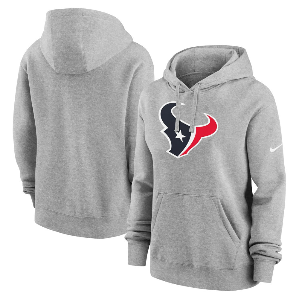 Houston Texans Women's Club Fleece Hoodie Heather Gray