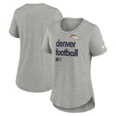 Denver Broncos Women's Team Shout-Out Tri-Blend T-Shirt Heather Gray