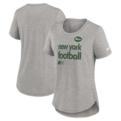 New York Jets Women's Team Shout-Out Tri-Blend T-Shirt Heather Gray