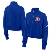 Denver Broncos Women's Rewind Phoenix Half-Zip Sweatshirt Royal
