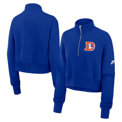 Denver Broncos Women's Rewind Phoenix Half-Zip Sweatshirt Royal
