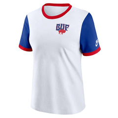 Buffalo Bills Women's Rewind Ringer T-Shirt White/Royal