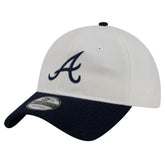Atlanta Braves New Era Leather Strap 9TWENTY Adjustable Hat - Cream Hats