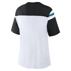 Jacksonville Jaguars Women's Cheer Chant Fashion Crop Top White/Black