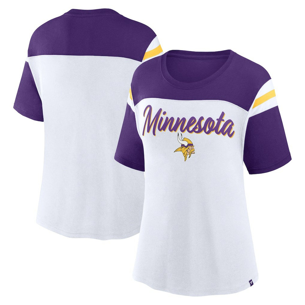 Minnesota Vikings Women's Cheer Chant Fashion Crop Top White/Purple