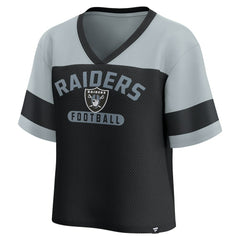 NFL Las Vegas Raiders Women's Homeschool Jersey Poly V-Neck
Fashion Top - Black/Silver for sale