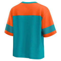 NFL Miami Dolphins Women's Homeschool Jersey Poly V-Neck
Fashion Top - Aqua/Orange online