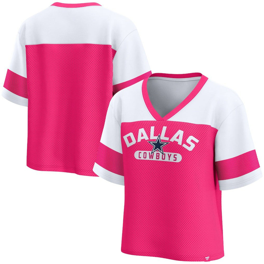 NFL Dallas Cowboys Women's Homeschool Jersey Poly V-Neck
Fashion Top - Pink/White cheap