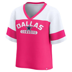 NFL Dallas Cowboys Women's Homeschool Jersey Poly V-Neck
Fashion Top - Pink/White cheap